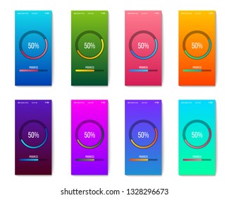 Creative vector illustration of mobile app progress bar loading isolated on transparent background. Art design preloader template. Abstract concept graphic upgrade, update, download diagram element