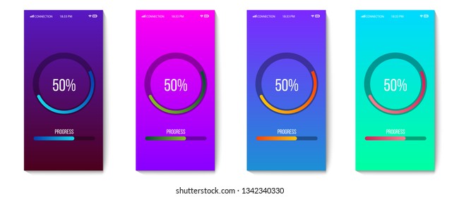 Creative vector illustration of mobile app progress bar loading isolated on transparent background. Art design preloader template. Abstract concept graphic upgrade, update, download diagram element