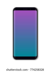 Creative vector illustration of mobile phone isolated on background. Art design mockup template. Abstract concept graphic element cellphone with edge side style shiny layer.