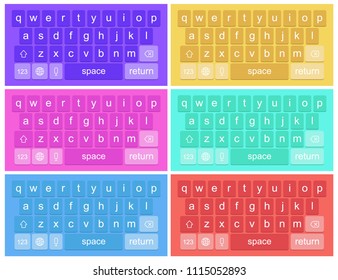 Creative vector illustration of modern mobile phone keyboard of alphabet buttons isolated on background. Smartphone art design keypad mockup. Abstract concept graphic device element flat style