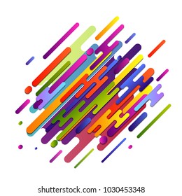 Creative vector illustration of modern style composition isolated on transparent background. Art design geometric colorful image shapes. Abstract concept graphic dynamic various rounded element