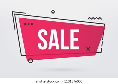 Creative vector illustration of modern trendy season sale banner offer tag isolated on transparent background. Art design shop store template. Abstract concept graphic memphis geometric style element