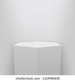 Creative vector illustration of museum pedestal, stage, 3d podium set isolated on transparent background. Art design blank template mockup. Abstract concept graphic element for product presentation