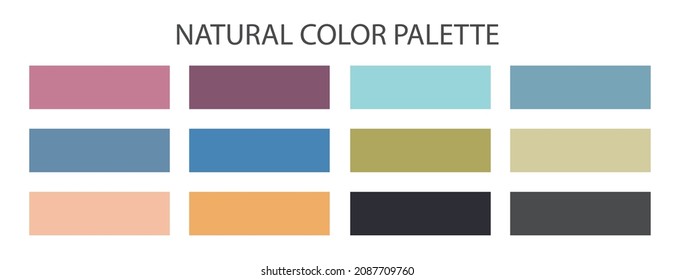 Creative vector illustration of natural tone color palette set isolated on white background. Art design.Shape in natural color palette