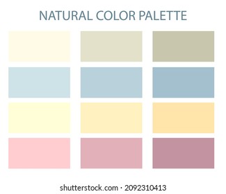 Creative vector illustration of natural tone color palette set isolated on white background. Art design.Shape in natural color palette
