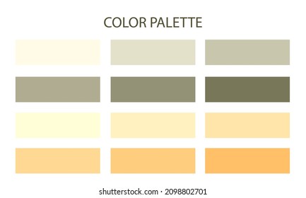 Creative vector illustration of natural tone color palette set isolated on white background. Art design.Shape in natural color palette