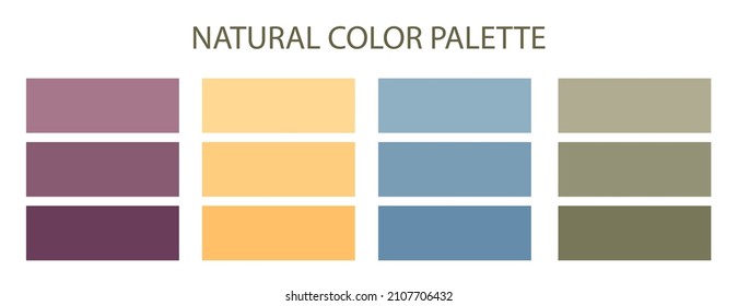 Creative vector illustration of natural tone color palette set isolated on white background. Art design.Shape in natural color palette