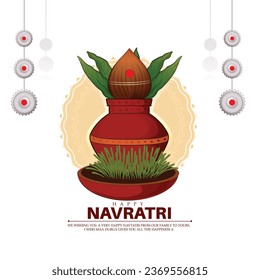 ilustración vectorial creativa de Navratri, festival Durga puja.