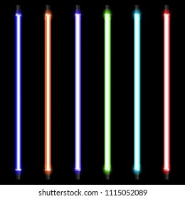 Creative vector illustration of neon lamp sign. Art design isolated bulb banner. Abstract concept graphic element