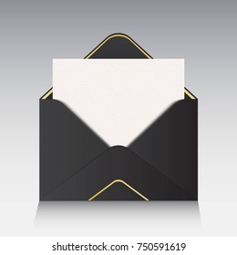 Creative Vector Illustration Of Open Paper Envelope Isolated On Background. For Message, Mail, Email And Business Document. Art Design. Abstract Concept Graphic Element. Realistic Mockup