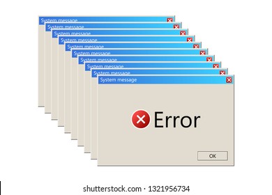 Creative vector illustration of operating system message template, error window isolated on transparent background. Art design computer user interface. Abstract concept graphic information element