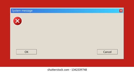 Creative vector illustration of operating system message template, error window isolated on transparent background. Art design computer user interface. Abstract concept graphic information element
