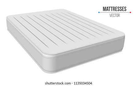 Creative vector illustration of padded comfortable sleeping white high quality comfortable double bed mattresses set isolated on transparent background. Art design. Abstract concept graphic element