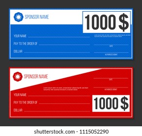 Creative vector illustration of payment event winning check isolated on background. Art design empty blank mockup. Abstract concept graphic lottery element
