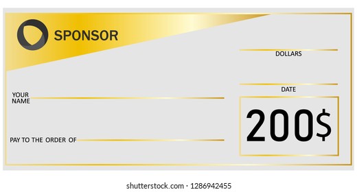 Creative vector illustration of payment event winning check isolated on background. Art design empty blank mockup. Abstract concept graphic lottery element
