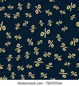Creative vector illustration of percent business background. Seamless pattern. Discount deal. Economic finance promotion art design. Abstract concept graphic element. Big sale. Black friday.