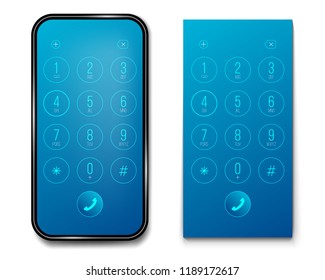 Creative vector illustration of phone dial, keypad with numbers isolated on transparent background. Art design smartphone touchscreen device. Abstract concept graphic user interface element