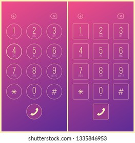 Creative vector illustration of phone dial, keypad with numbers isolated on transparent background. Art design smartphone touchscreen device. Abstract concept graphic user interface element