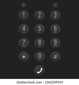 Creative vector illustration of phone dial, keypad with numbers isolated on transparent background. Art design smartphone touchscreen device. Abstract concept graphic user interface element