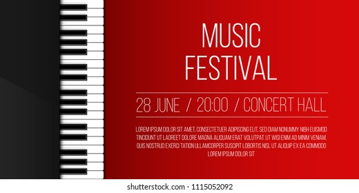 Creative vector illustration of piano keys. Art design jazz live concert music background. Abstract concept graphic element. Poster, flyer, leaflet or invitation template