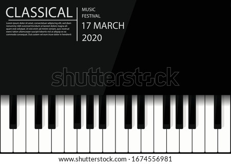 Creative vector illustration of piano keys. - Piano concert or live music concert poster design.