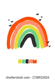 Creative vector illustration of playful rainbow. Artistic design for cute greeting card or cool poster