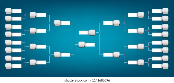 Ilustración vectorial creativa de la programación de eliminaciones con dos plantillas en blanco de conferencia aisladas en fondo transparente. Corchete del campeonato de arte. Torneo gráfico abstracto, copa, elemento