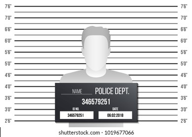 Creative vector illustration of police lineup, mugshot template with a table isolated on transparent background. Art design silhouette of anonymous. Abstract concept graphic element
