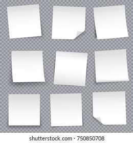Creative vector illustration of post note papers sticker pin isolated on transparent background. Translucent adhesive sticky tape art. Abstract concept graphic element. Sheet for your design.