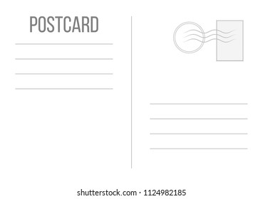 Creative vector illustration of postcard isolated on transparent background. Postal travel card art design. Blank airmail mockup template. Abstract concept graphic element