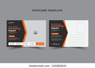 Creative vector illustration of postcard isolated on transparent background. Postal travel card art design. Abstract concept graphic element Corporate business or marketing agency postcard template
