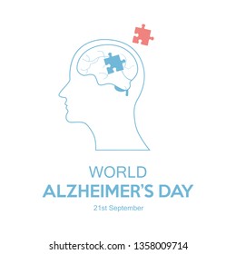 Creative vector illustration, poster or banner of World Alzheimer's Day.