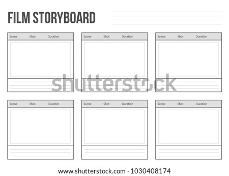 Creative vector illustration of professional film storyboard mockup isolated on transparent background. Art design movie story board layout template. Abstract concept graphic shot and scene element ストックフォト © 