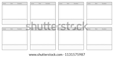 Creative vector illustration of professional film storyboard mockup isolated on transparent background. Art design movie story board layout template. Abstract concept graphic shot and scene element ストックフォト © 