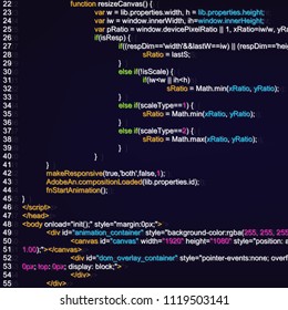 Creative vector illustration of programming HTML code on computer screen isolated on background. Art design website digital page. Program listing view. Abstract concept graphic technology element