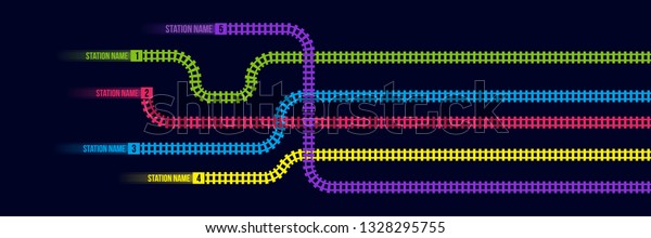 Creative Vector Illustration Railway Station Map 스톡 벡터(로열티 프리 ...
