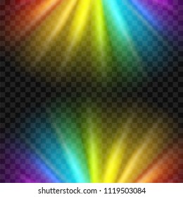 Creative vector illustration of rainbow glare spectrum isolated on transparent background. Art design gay pride colors. Abstract concept graphic element