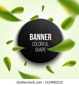 Creative vector illustration of realistic blurred fresh vividly flying green leaves banner cover isolated on transparent background. Art design green tea. Abstract graphic organic natural eco element