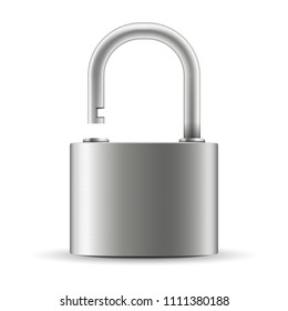 Creative vector illustration of realistic closed padlock for protection privacy isolated on transparent background. Art design metal steel lock. Closed and open. Abstract concept graphic element