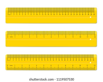 Creative vector illustration of realistic colorful rulers isolated on background. Art design measuring tool supplies. Abstract concept graphic element