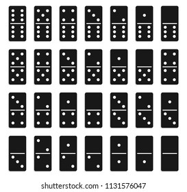 Creative vector illustration of realistic domino full set isolated on transparent background. Dominoes bones art design. Abstract concept 28 pieces for game graphic element