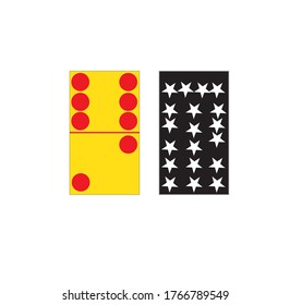 Creative vector illustration of realistic domino  isolated on white background. Dominoes bones art design. on modern style.