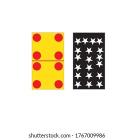Creative vector illustration of realistic domino  isolated on white background. Dominoes bones art design. on modern style.