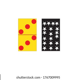 Creative vector illustration of realistic domino  isolated on white background. Dominoes bones art design. on modern style.