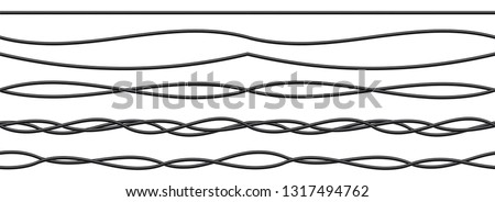 Creative vector illustration of realistic electrical wires flexible network, connection industrial power energy cables isolated on transparent background. Art design. Abstract concept graphic element