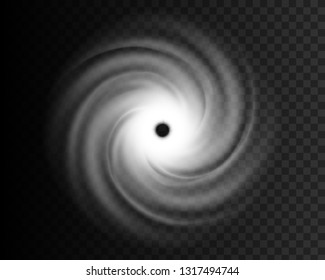 Creative Vector Illustration Of Realistic Hurricane Cyclone Wind, Tropical Typhoon Spiral Storm, Spin Vortex Isolated On Transparent Background. Art Design Tornado. Abstract Concept Graphic Element