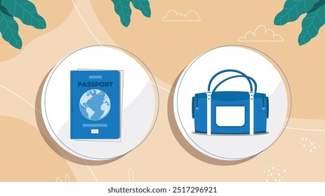 Creative vector illustration of a realistic large polycarbonate travel suitcase with wheels, isolated on a transparent background. Art design traveler luggage as an abstract concept graphic element.
