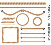 Creative vector illustration of realistic nautical twisted rope knots, loops for decoration and covering isolated on transparent background. Retro vintage art design. Abstract concept graphic element.