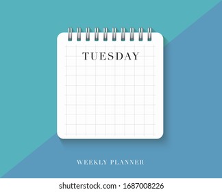 Creative vector illustration of realistic note pad lined paper page.