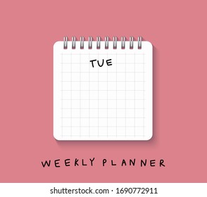 Creative vector illustration of realistic note pad lined paper page.